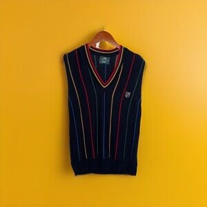 Vintage Striped Jantzen V Neck Sweater Sz M